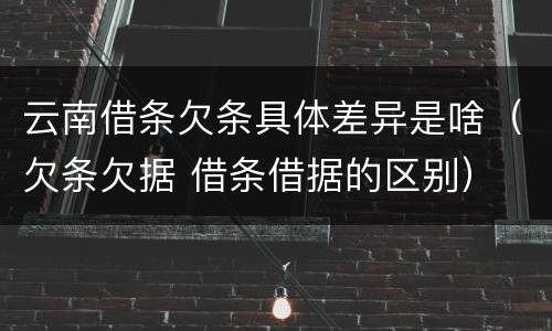 云南借条欠条具体差异是啥（欠条欠据 借条借据的区别）