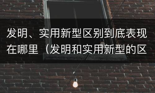 发明、实用新型区别到底表现在哪里（发明和实用新型的区别）