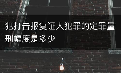 犯打击报复证人犯罪的定罪量刑幅度是多少