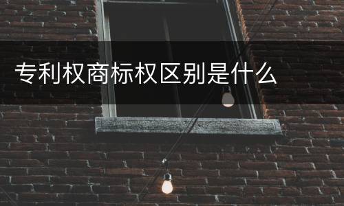 专利权商标权区别是什么