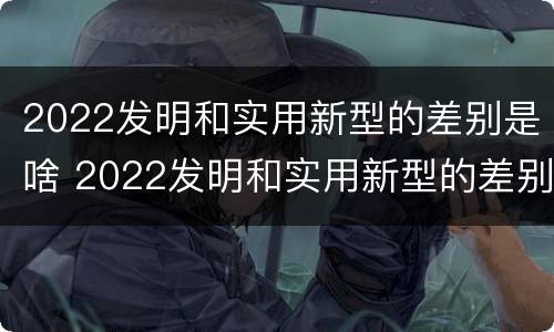 2022发明和实用新型的差别是啥 2022发明和实用新型的差别是啥呀