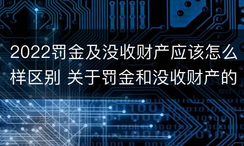 2022罚金及没收财产应该怎么样区别 关于罚金和没收财产的司法解释