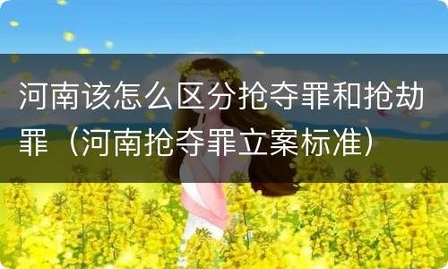 河南该怎么区分抢夺罪和抢劫罪（河南抢夺罪立案标准）