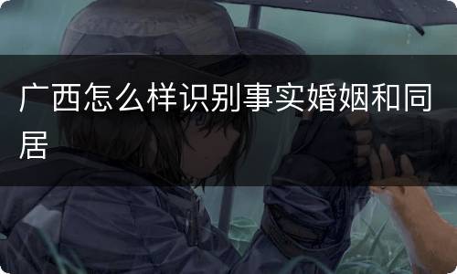 广西怎么样识别事实婚姻和同居