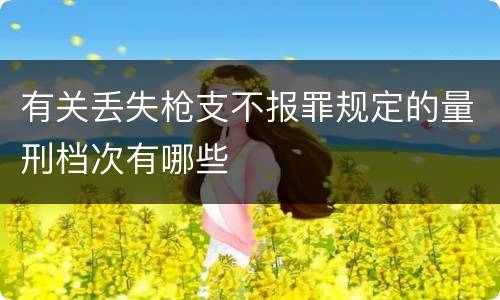 有关丢失枪支不报罪规定的量刑档次有哪些