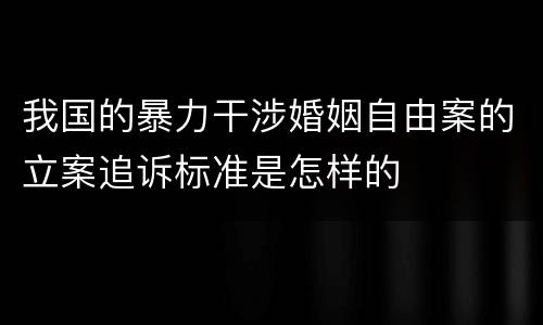 我国的暴力干涉婚姻自由案的立案追诉标准是怎样的