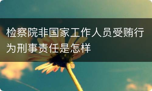 检察院非国家工作人员受贿行为刑事责任是怎样