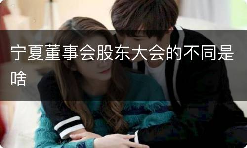 宁夏董事会股东大会的不同是啥