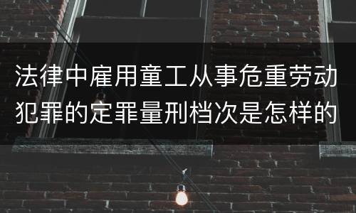 法律中雇用童工从事危重劳动犯罪的定罪量刑档次是怎样的
