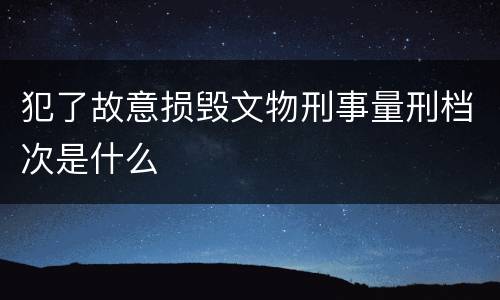 犯了故意损毁文物刑事量刑档次是什么