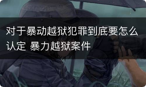 对于暴动越狱犯罪到底要怎么认定 暴力越狱案件