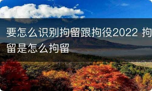 要怎么识别拘留跟拘役2022 拘留是怎么拘留