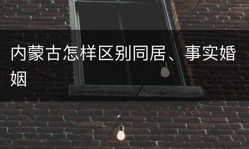 内蒙古怎样区别同居、事实婚姻