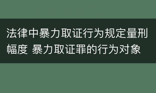 法律中暴力取证行为规定量刑幅度 暴力取证罪的行为对象