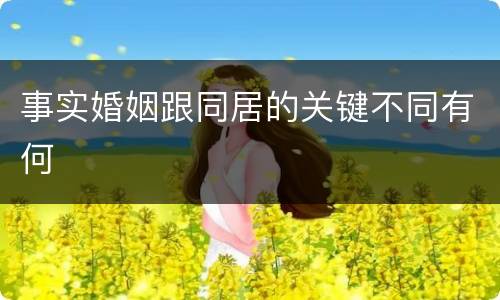 事实婚姻跟同居的关键不同有何
