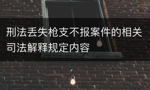 刑法丢失枪支不报案件的相关司法解释规定内容