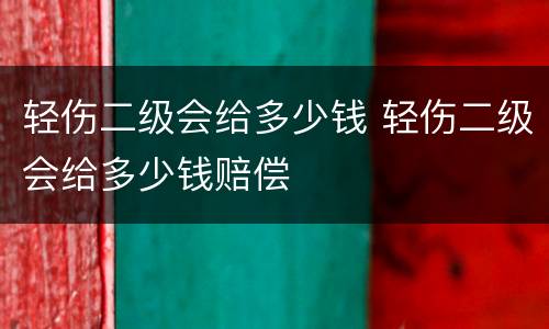 轻伤二级会给多少钱 轻伤二级会给多少钱赔偿