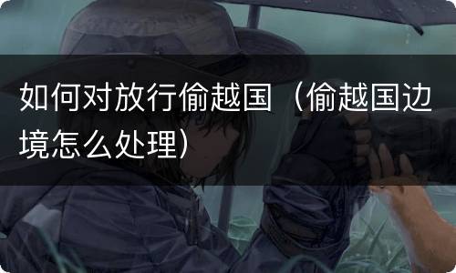 如何对放行偷越国（偷越国边境怎么处理）