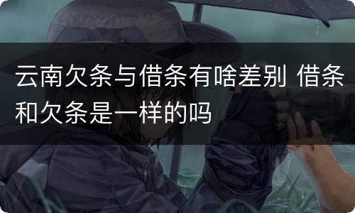 云南欠条与借条有啥差别 借条和欠条是一样的吗