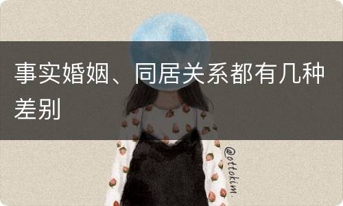 事实婚姻、同居关系都有几种差别
