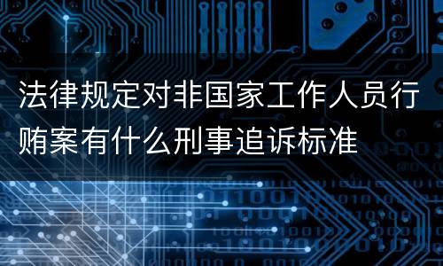 法律规定对非国家工作人员行贿案有什么刑事追诉标准