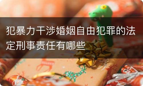 犯暴力干涉婚姻自由犯罪的法定刑事责任有哪些