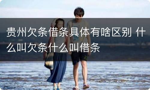 贵州欠条借条具体有啥区别 什么叫欠条什么叫借条