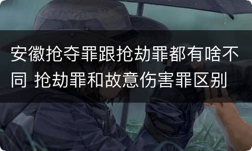 安徽抢夺罪跟抢劫罪都有啥不同 抢劫罪和故意伤害罪区别