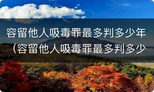 容留他人吸毒罪最多判多少年（容留他人吸毒罪最多判多少年缓刑）