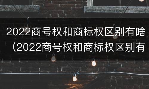2022商号权和商标权区别有啥（2022商号权和商标权区别有啥不一样）