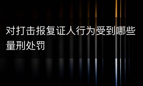 对打击报复证人行为受到哪些量刑处罚