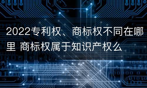 2022专利权、商标权不同在哪里 商标权属于知识产权么