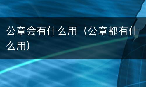 公章会有什么用（公章都有什么用）