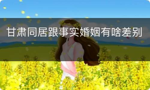 甘肃同居跟事实婚姻有啥差别