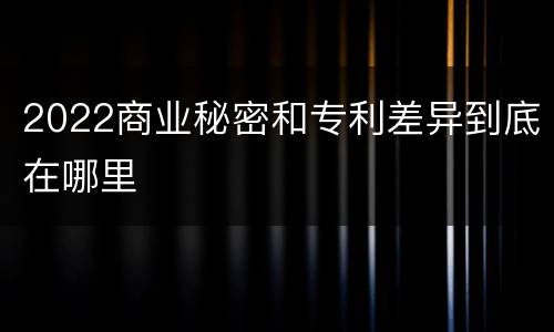 2022商业秘密和专利差异到底在哪里