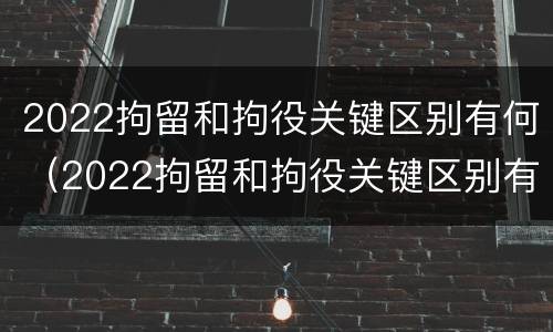 2022拘留和拘役关键区别有何（2022拘留和拘役关键区别有何不同）
