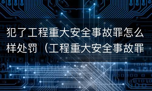 犯了工程重大安全事故罪怎么样处罚（工程重大安全事故罪和重大安全事故）
