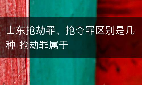 山东抢劫罪、抢夺罪区别是几种 抢劫罪属于