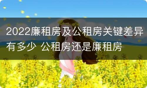 2022廉租房及公租房关键差异有多少 公租房还是廉租房