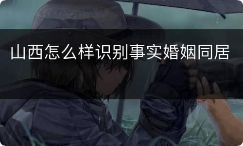 山西怎么样识别事实婚姻同居