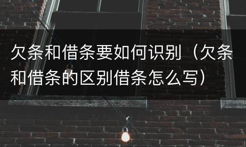 欠条和借条要如何识别（欠条和借条的区别借条怎么写）