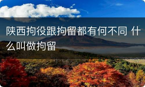 陕西拘役跟拘留都有何不同 什么叫做拘留