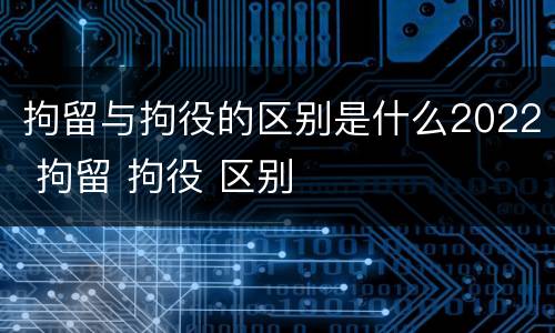 拘留与拘役的区别是什么2022 拘留 拘役 区别