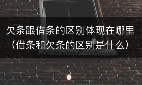 欠条跟借条的区别体现在哪里（借条和欠条的区别是什么）