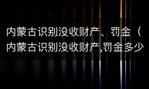 内蒙古识别没收财产、罚金（内蒙古识别没收财产,罚金多少）