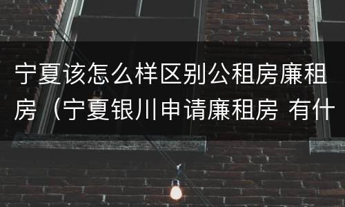 宁夏该怎么样区别公租房廉租房（宁夏银川申请廉租房 有什么条件）