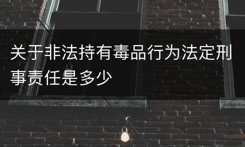 关于非法持有毒品行为法定刑事责任是多少