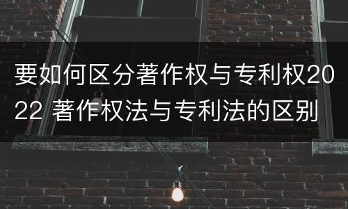 要如何区分著作权与专利权2022 著作权法与专利法的区别