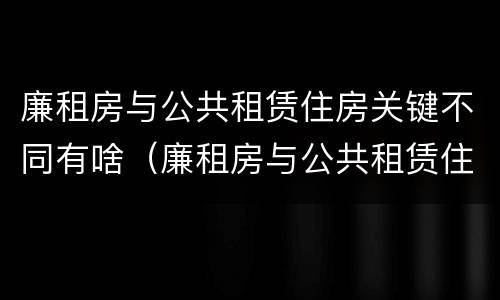 廉租房与公共租赁住房关键不同有啥（廉租房与公共租赁住房关键不同有啥影响）