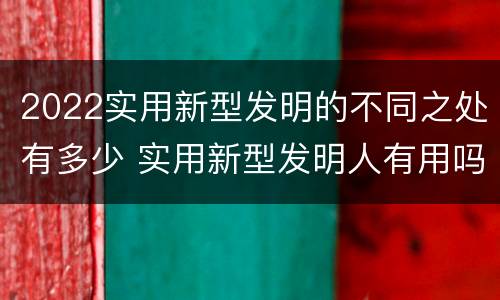 2022实用新型发明的不同之处有多少 实用新型发明人有用吗